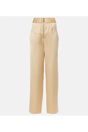 Khaite Felton high-rise satin wide-leg pants