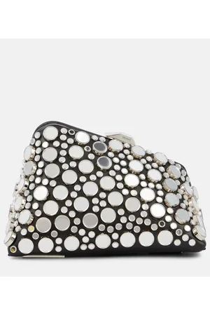 The Attico Midnight Mini studded leather clutch