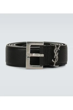 Saint Laurent Slim grained leather belt