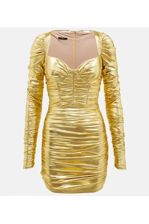 ALEX PERRY Paxton metallic ruched minidress