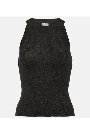 Brunello Cucinelli Cashmere and silk-blend tank top