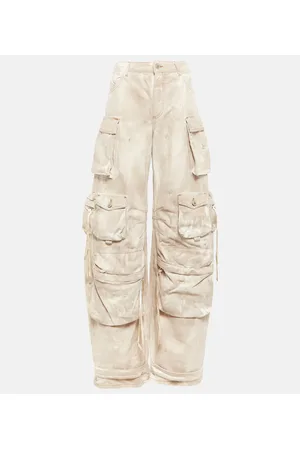 The Attico Fern denim low-rise cargo pants