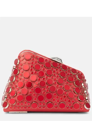 The Attico Midnight Mini embellished leather clutch