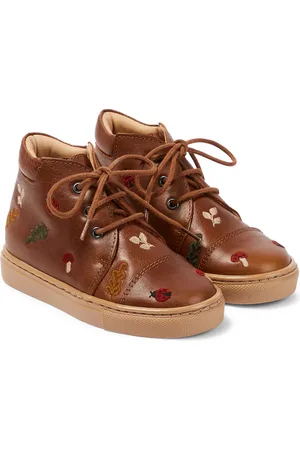 Petit Nord Embroidered lace-up leather shoes