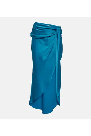 Simkhai Elisabetta draped satin midi skirt