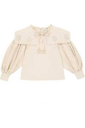 The New Society Geraldine cotton piquÃ© blouse