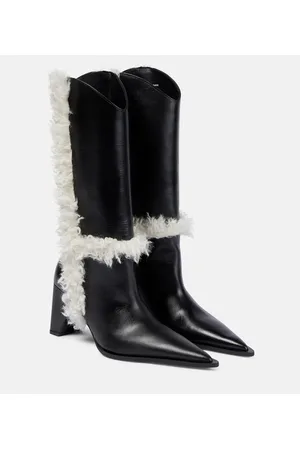 COPERNI Bridge faux shearling-trimmed knee-high boots