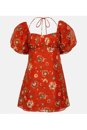 SIR Reyes printed cotton and silk minidress