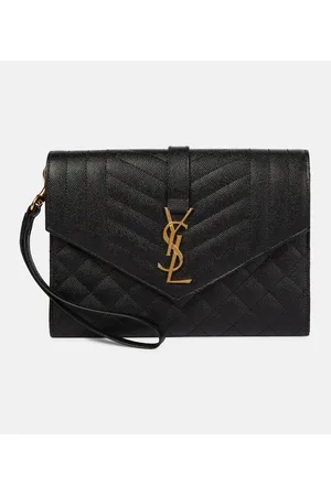 Saint Laurent Envelope matelassÃ© leather clutch