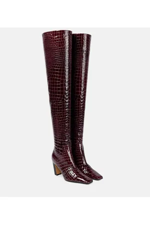 Khaite Snake-effect leather knee-high boots