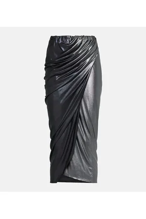 Rick Owens Lilies draped jersey midi skirt