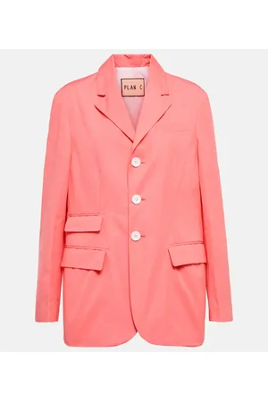 Plan C Single-breasted cotton blazer