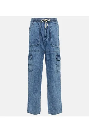 Marant Etoile Viamao straight cotton chambray pants