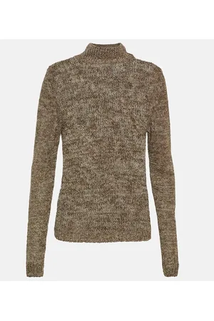 Totême Linen, cotton, and silk turtleneck sweater