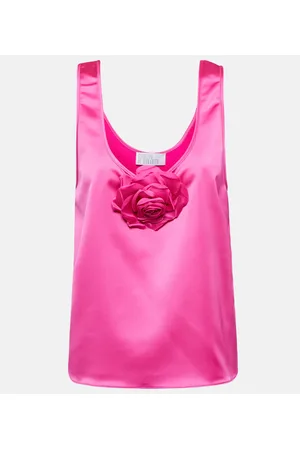 GIUSEPPE DI MORABITO Rose-appliquÃ© satin top