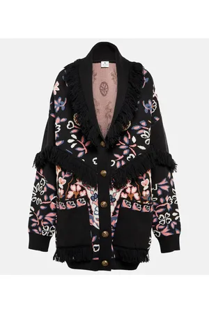 Etro Fringed floral wool cardigan