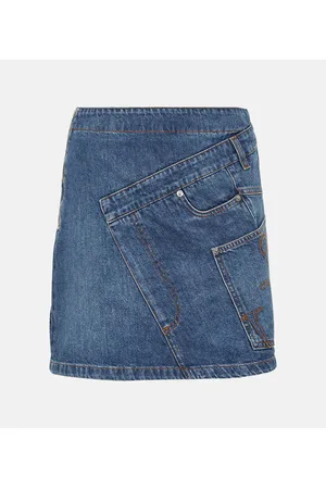 J.W.Anderson Twisted asymmetric denim miniskirt