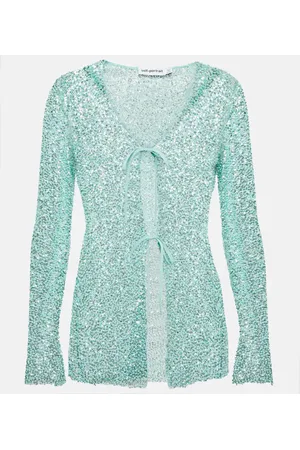 Self-Portrait Beaded tie-front cardigan
