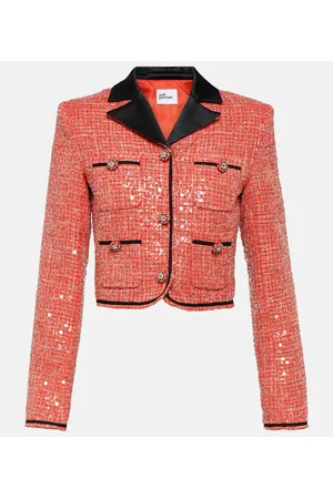 Self-Portrait Cropped sequined bouclÃ© jacket