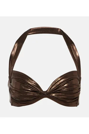 Norma Kamali Bill metallic bikini top