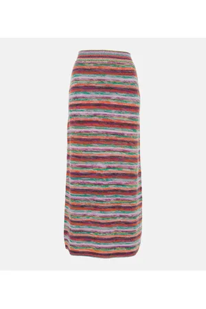 Chloé ChloÃ© High-rise wool and cashmere midi skirt