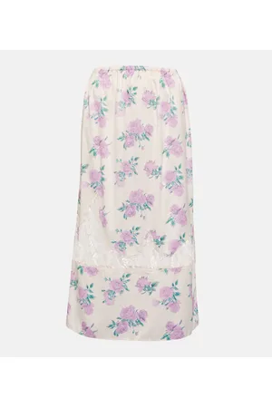 LOVESHACKFANCY Fayette floral midi skirt