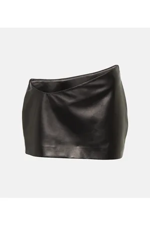 Monot MÃ´not Asymmetric leather miniskirt