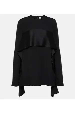 Totême Satin-trimmed crÃªpe top