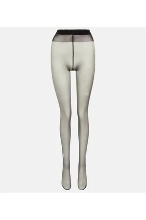 Saint Laurent Monogram crystal-embellished tights