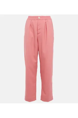 Marni High-rise pleated wool crop pants