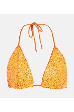 Norma Kamali Sequin-embellished bikini top