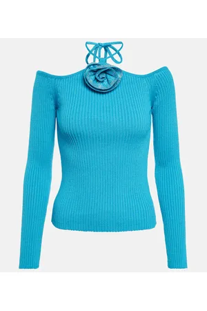 GIUSEPPE DI MORABITO Embellished ribbed-knit top
