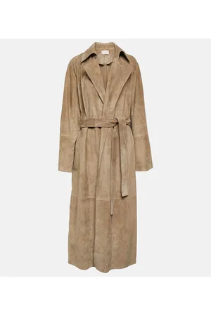 The Row Poseidone suede coat