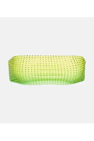 Self-Portrait Embellished bandeau bikini top