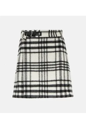 J.W.Anderson Checked wool-blend miniskirt