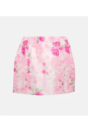 LOVESHACKFANCY Charma floral taffeta miniskirt
