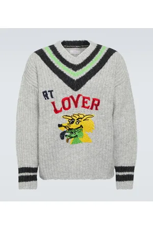 ERL Embroidered wool-blend sweater