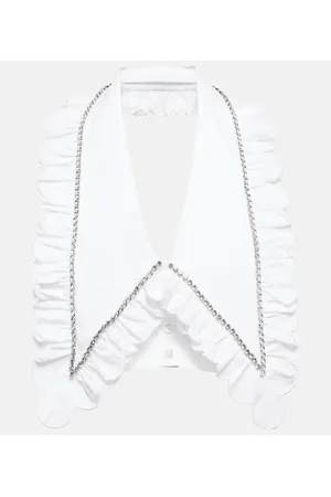 AREA Crystal-embellished cotton collar