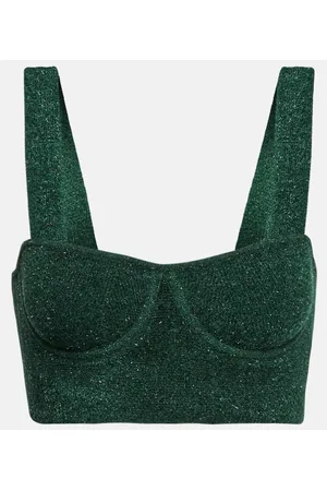 GALVAN Moonlight metallic knit crop top