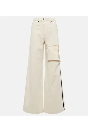 Peter Do Distressed high-rise wide-leg jeans