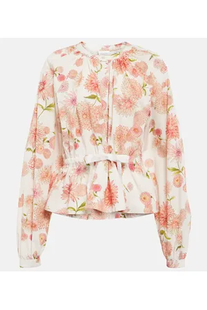 Giambattista Valli Dahlia printed cotton poplin blouse
