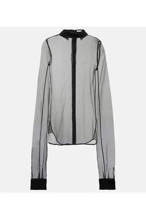 The Row Alastor silk organza blouse