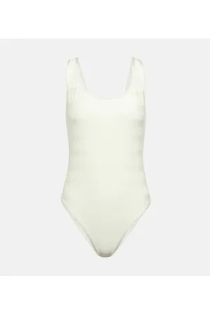 Balmain Logo striped swimsuit