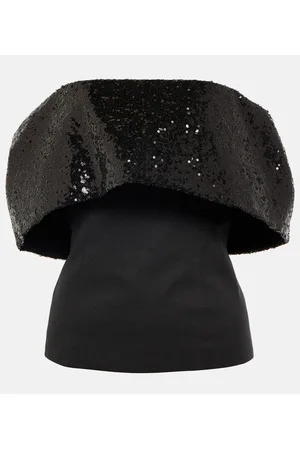 Staud Giselle sequined off-shoulder top