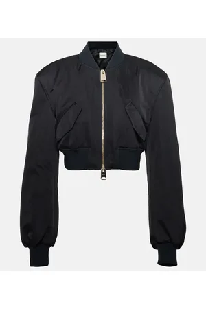 Khaite Reggie oversized satin bomber jacket