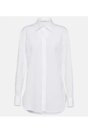 The Row Derica cotton and cashmere drill shirt