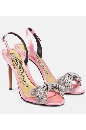 ALEXANDRE VAUTHIER Crystal-embellished satin slingback sandals