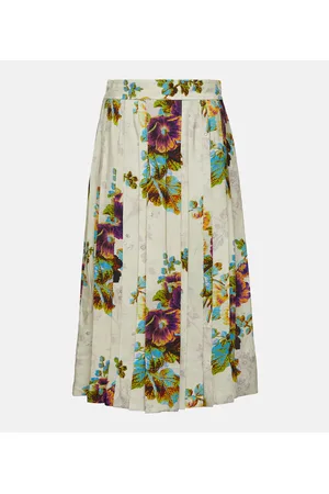 Tory Burch Floral satin midi skirt