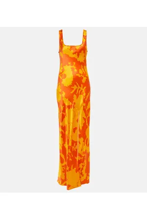 SIR Printed silk maxi dress