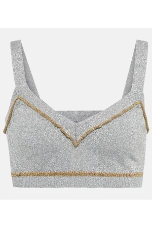 Paco rabanne Metallic knit crop top